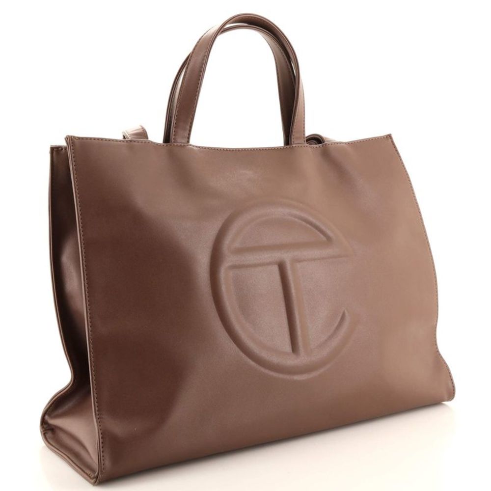Telfar Shopping Tote Faux Leather Medium Brown - Picture 2 of 8